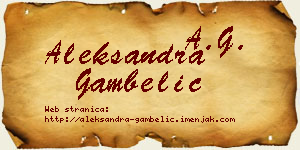 Aleksandra Gambelić vizit kartica